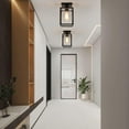 thumbnail image 2 of ERSAN-1 Pack Semi Flush Mount Ceiling Light,Black Metal Frame Ceiling Light Fixture with Clear Glass Shade, Farmhouse Light Fixture for Kitchen Island Entryway Porch Foyer, 2 of 4