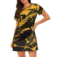 thumbnail image 4 of Salouo Urban Graffiti Scorpion Illustration Print Short Sleeve Sleepshirt for Womens Comfy Nightgown Scoopneck Cute Nightdress Ruffle -X-Large, 4 of 7