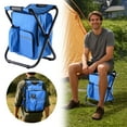 thumbnail image 2 of Puwuzcl Blue Multifunctional 3-in-1 Folding Backpack Chair with Cooler, Portable Lightweight for Hiking, Picnics, Outdoor/Indoor Use, 2 of 6