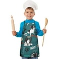 thumbnail image 2 of Boston Terrier with Bones and Paws Kids Aprons for Girls and Boys,Adjustable Neck Strap Toddler Aprons for Kids Cooking Baking, 2 of 7
