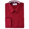 thumbnail image 2 of Berlioni Italy Men's Convertible Cuff Solid Long Sleeve Dress Shirt Burgundy, 2 of 3