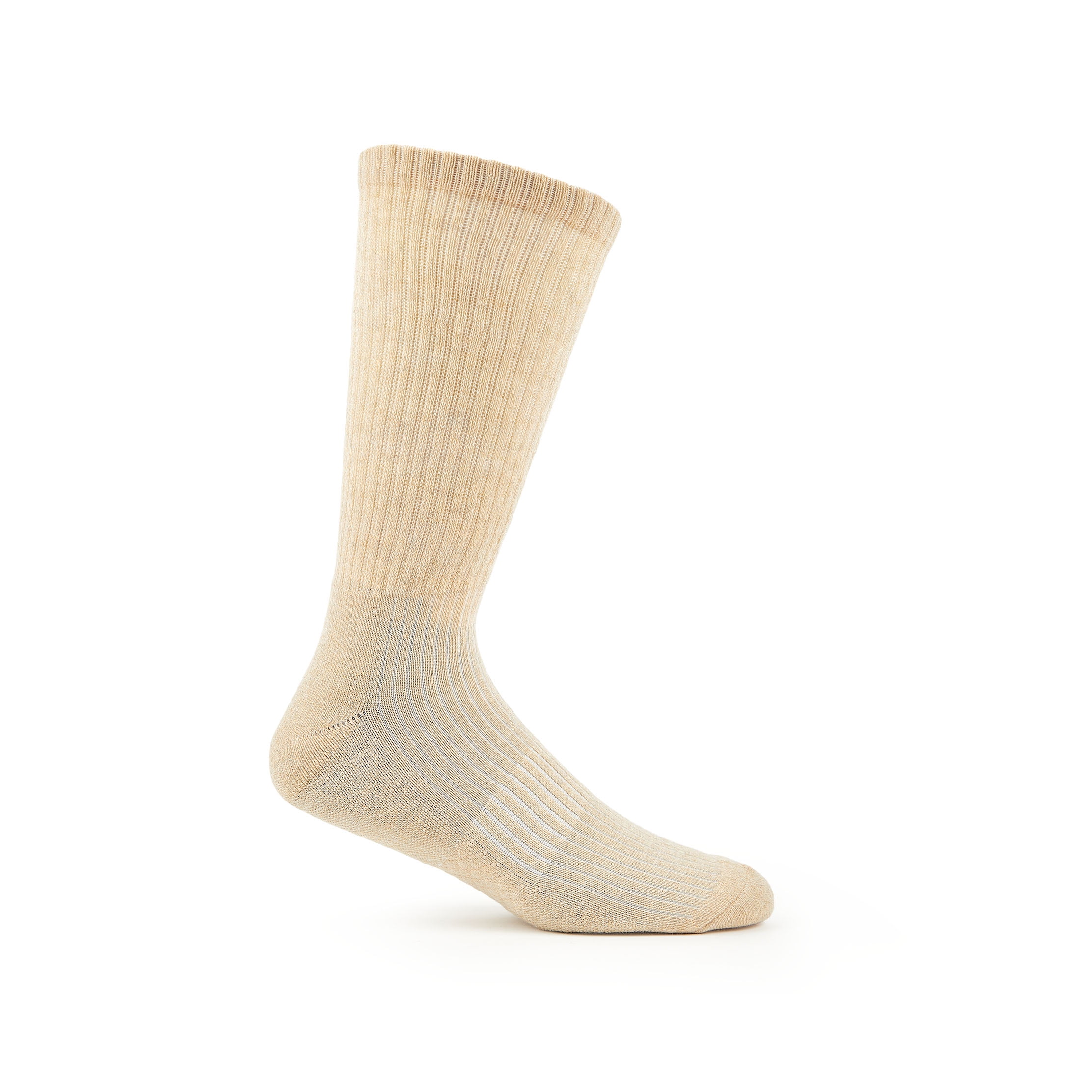 Fruit of the Loom Men's All Day Comfort Casual Crew Socks, Sizes 12-15, Brown (6-Pack)