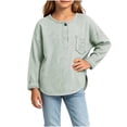thumbnail image 2 of Bovxnpu Unisex Girls Long Sleeve Shirts Undershirts Long Sleeve Slub Cotton Base Layer Pullover Girls Tops, 2 of 7