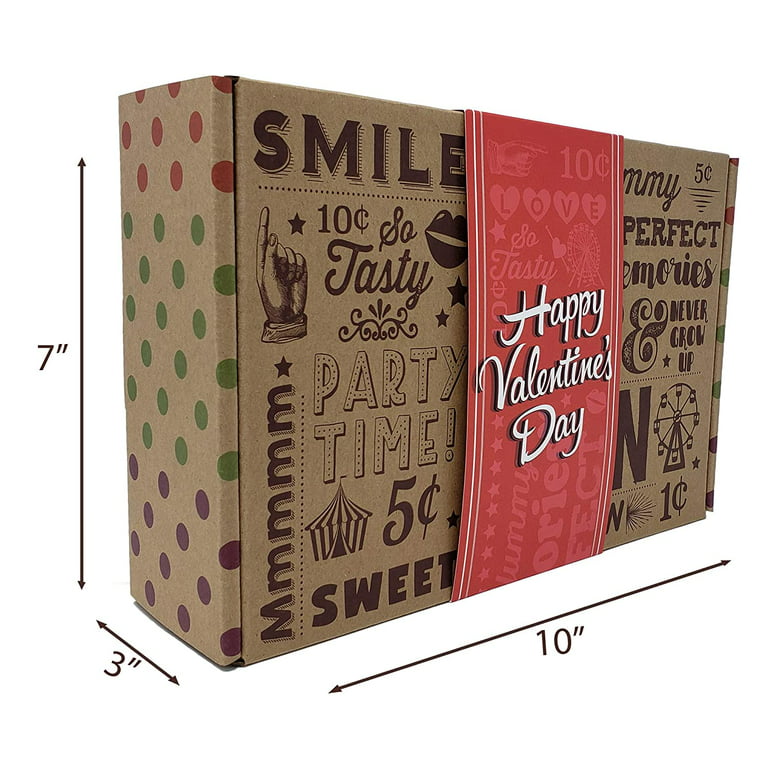 VINTAGE CANDY CO. VALENTINES DAY CANDY CARE PACKAGE Vday Basket Variety  LOADED Gift Box Hamper Filled With Valentine Milk Chocolate Hearts, Kisses,  Cherry Lips, Seasonal Foil Candies, and More! PERFEC 
