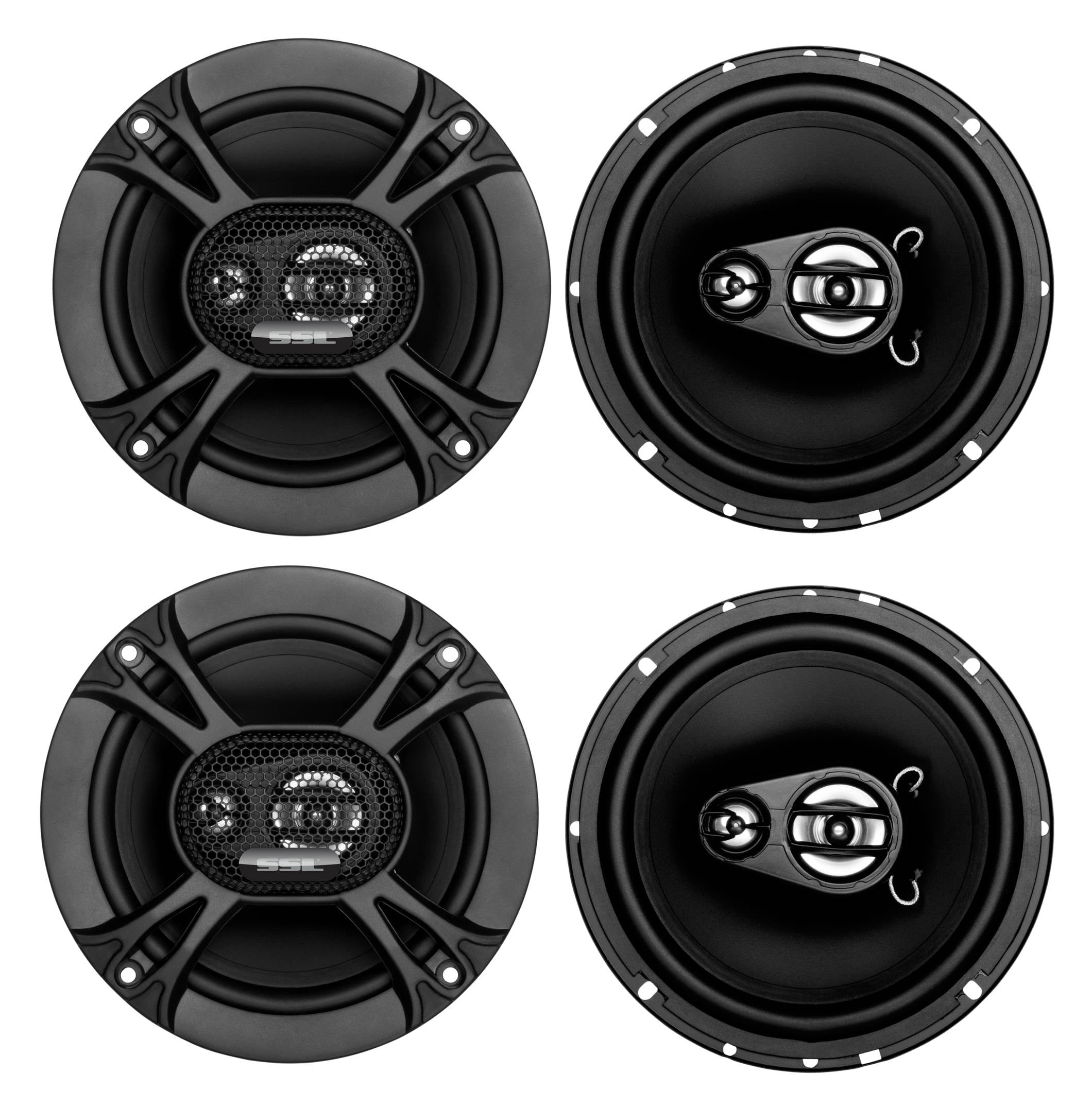 4) Soundstorm SSL EX365 6.5" 300W 3Way Car Coaxial Audio Black