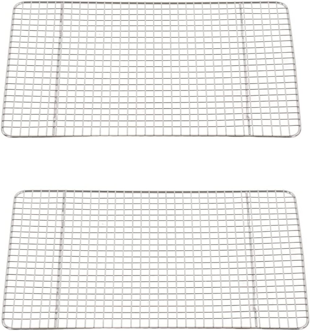 Choice 16 7/16 x 24 1/2 Chrome Plated Footed Wire Cooling Rack for Full  Size Sheet Pan