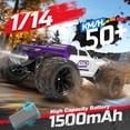 thumbnail image 6 of 1:14 RC Car, 50+ KPH High Speed Remote Control Car, 4WD Off Road Truck with 540 Brushed Motor, Metal Differential, LED Lights, 2.4GHz All Terrain Fast RC Truck for Adults & Kids, Yellow, 6 of 7