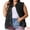 Black, variant on DARING DIVA Women's Plus Size Button Down Sleeveless Denim Vest 1X Black