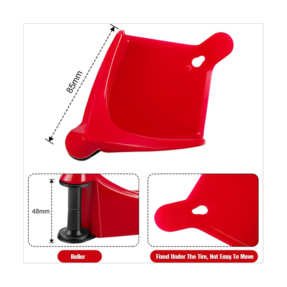 4Pcs Car Hose Guide, Tire Hose Roller for Car Washing, Tire Hose Guide , Car Tires Plastic Wash Tool-Red