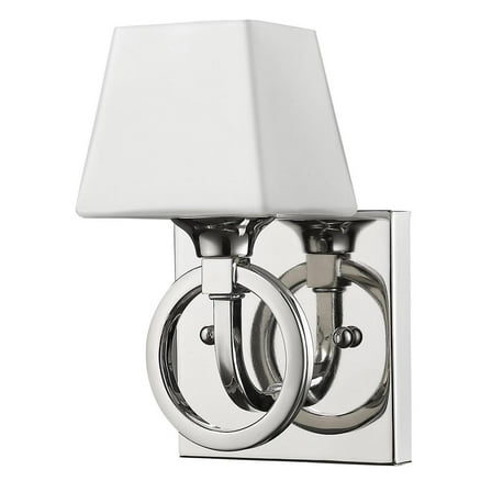 HomeRoots Silver Metal Wall Light with Frosted Glass Shade