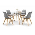 thumbnail image 1 of Comedor Circular Mundo In Cristal 4 Personas Sillas acojinadas Gris Minimalista, 1 of 7