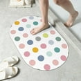 thumbnail image 3 of Colorful Dots Bath Mat Polka Diatomaceous Earth Bathroom Rugs Absorbent Stone Bath Mat Fast Drying Shower Rug Non Slip Doormat 15.7" x 23.6", 3 of 6