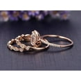 thumbnail image 3 of 2 Carat Cushion Moissanite Diamond Trio Wedding Set With 18K Gold Plating, 3 of 6