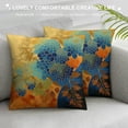 thumbnail image 3 of Acheng Gold and Blue Abstract Art Plush Pillowcase 1 Piece White, 3 of 5