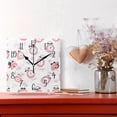 thumbnail image 2 of WOBOGO A Pattern Of Pink Alarm Clocks Wall Clock 7.78 Inch Battery Operated Silent Unit Square Rustic Vintage Style for Home Bedroom Office Black Pointer, 2 of 8