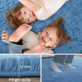 thumbnail image 6 of Lochas Soft Shag Carpet Fluffy Rug for Living Room Bedroom Big Area Rugs Floor Mat Home Decor, 4'x6',Cobalt Blue, 6 of 6