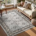 thumbnail image 1 of Rugs for Living Room Area Rug Carpet x Vintage Living Room Rugs for Bedrooms Machine Washable Rug for Dining Room Nusery Floral Distressed Grey Rug, 1 of 7