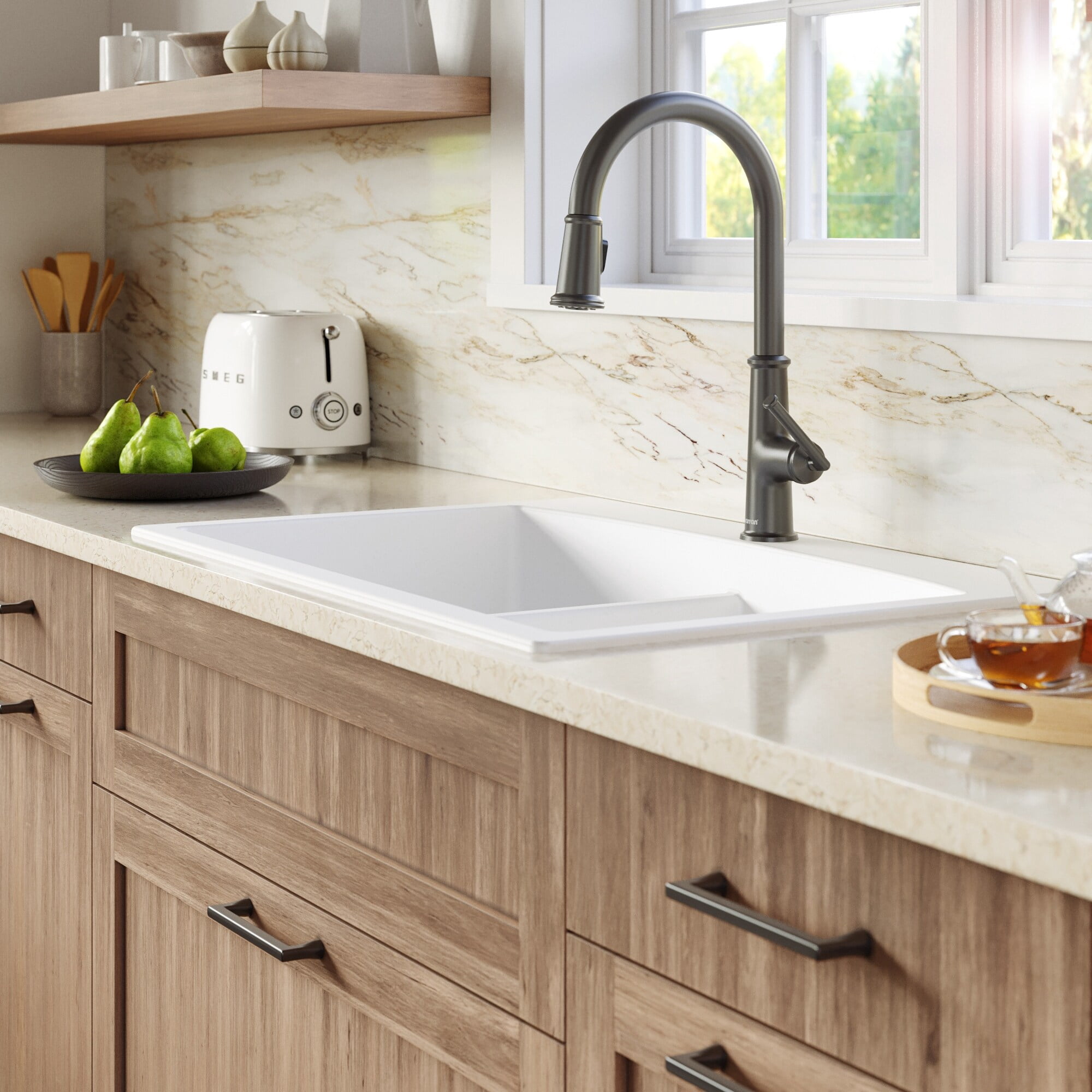 Karran Usa KKF330GG Elwood 1.8 GPM Single Hole Pull Down Kitchen Faucet - Gunmetal Grey