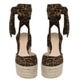 thumbnail image 4 of YDN Women Round Toe Ankle Wrap Espadrilles Sandals Platform Wedge High Heels Pumps Comfortable Date Dressy Shoes Size 13 Leopard, 4 of 5
