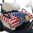 thumbnail image 2 of COEQINE Golf Cart Seat Towel Blanket Cover with Handle for Folded Carrying and Storage, Quilted Padding, 4 Storage Pockets, Fit for Most 2 Seat Cart, Golf Pattern US Flag, 2 of 8