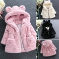 thumbnail image 2 of comerut Kids Coat Rabbit Ear Windproof Polyester Long Sleeve Warm Girl Coat for Daily Life, 2 of 8