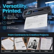 Phomemo 300dpi Upgraded Portable Printer with Touchscreen, M832D Bluetooth Wireless Thermal Inkless Printer, Supports 8.5x11 US Letter & A4, Compatible with iOS, Android, PC for Travel, Black