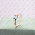 thumbnail image 5 of Round Cut Moonstone & Diamond Cat Face Ring, 925 Sterling Silver Ring, Engagement Ring, Cat Lovers Ring, Gift For Her., 5 of 5