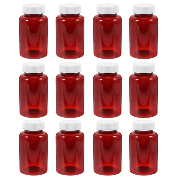 12 PCS Medicina vacía Container Píldoras de plástico Botellas botellas de almacenamiento de píldoras vacías con tapas
