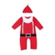 thumbnail image 4 of Primer traje navideño para bebé, pelele de Papá Noel con sombrero, ropa bonita para recién nacido, regalo de fotografía de Otoño Invierno 95 rojo, 4 of 9