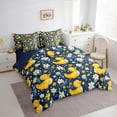 thumbnail image 3 of jejeloiu Kawaii Duck 7-Piece Twin Bedding Sets,Cartoon Daisy Flower Bedding Comforter Set,Yellow Blue Sheet Sets For Girl Kids,Luxury Bedroom Decor Reversible, 3 of 8