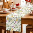 thumbnail image 5 of Easter Cotton Linen Table Runner for Dining Kitchen, Spring Floral Daisy Flowers Butterflies Watercolor Wedding Outdoor Party Tablerunners, Dresser Scarf Coffee Tablecloth Runners 13x120 Inches, 5 of 9