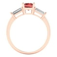 thumbnail image 4 of Clara Pucci 14K Rose Gold Solid Gold Garnet Three-Stone Anniversary Ring for Women - 1.5 cttw Emerald Cut, 4 of 8