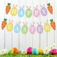 thumbnail image 6 of Pink Season 1 Set Easter Banner Cartoon Bunny Festive Celebratory Paper Happy Easter Bunny Buntings Party Supplies, 6 of 8