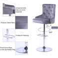 thumbnail image 3 of Alexent Modern Glam Velvet Bar Stool Chairs Adjustable Height - GRAY SET OF 4, 3 of 8