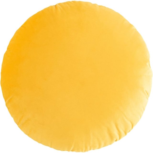Solid Color Round Throw Pillow Sham, Round Pillow Covers for Home Decoration, Soft Warm Pillow Case (Yellow)