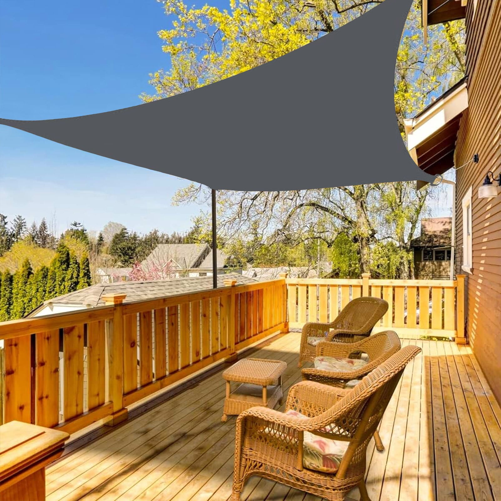 HBBKVI Sun Shade Cloth 79" × 79", Awning for Outdoor Swimming Pool Garden, UV Protection Sun Shade Sail Gray