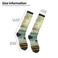 thumbnail image 2 of Goofa Serene Coastal Blue Sky Pattern Adult Stockings, Color-Block Knee High Socks, Comfortable and Breathable, Soft and Stretchable, Sports, and Decoration, 2 of 6