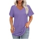 thumbnail image 3 of Pantalones deportivos para mujer,Suéter estampado con cuello en V para mujer, top informal de manga corta, tejido suave, ideal para primavera y verano, sopatenor, 3 of 8