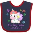 thumbnail image 3 of Inktastic My Big Sister Loves Me- Cute Unicorn Boys or Girls Baby Bib, 3 of 4