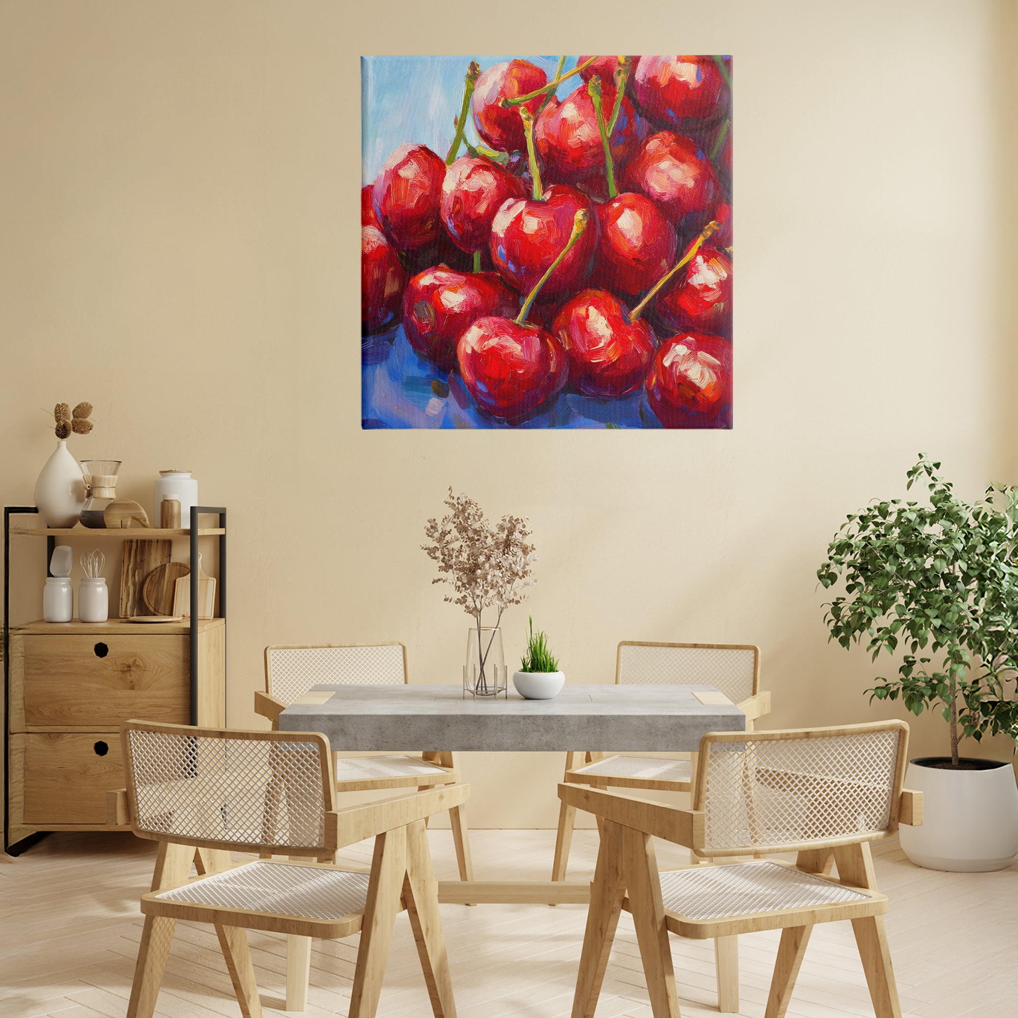 Stupell Industries Luscious Red Cherries of Summer Canvas Wall Art, design by Petal Prints Design