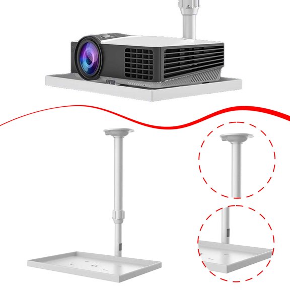 Soporte de techo con bandeja telescópico de alta resistencia, soporte de proyección portátil de aleación de aluminio para sala de estar y hogar.