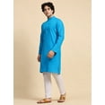 thumbnail image 4 of SKAVIJ Kurta Pajama Set for Men Cotton 2 Piece Top Bottom Traditional Indian Dress Turquoise XXL, 4 of 11