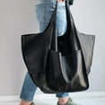 thumbnail image 2 of Rretro Big Tote Bag, Solid Color Large-capacity Zipper Shoulder Tote Bags, Multifunction Handbags, 2 of 5