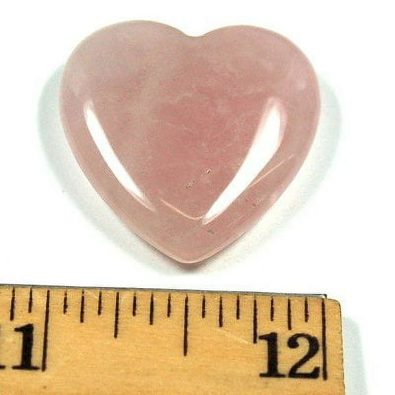 Rose Quartz Heart Crystal, Healing Stone for Heart Chakra and Positive Energy, 1 inch