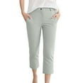 thumbnail image 2 of Capri Pants for Women 2025 Summer High Waisted Straight Leg Linen Casual Capris with Pockets Womens Cropped Pants, 2 of 6