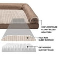 thumbnail image 3 of FurHaven Pet Products Luxe Fur & Performance Linen Orthopedic Sofa Pet Bed for Dogs & Cats - Woodsmoke, Medium, 3 of 13