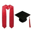 thumbnail image 1 of Voxware Graduation Cap Ceremony Party Cosplay with Graduation Stole Academic Mortarboard Red Stole, 1 of 8
