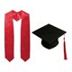thumbnail image 1 of Ceremonia de graduación con birrete y borla, accesorio para regalo de vacaciones, birrete académico Estola roja, 1 of 9