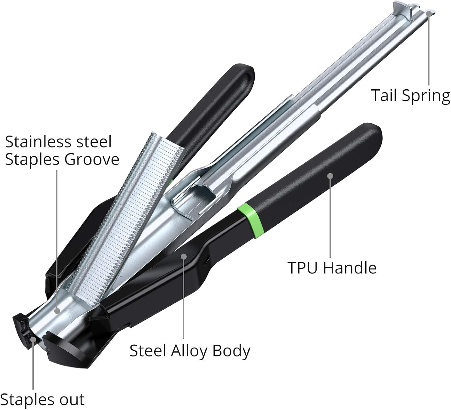Proster C7 Hog Ring Gun Hog Ring Plier - Auto Feed Fence Fencing Nailer Plier with 2500 Hog Rings Galvanised Steel