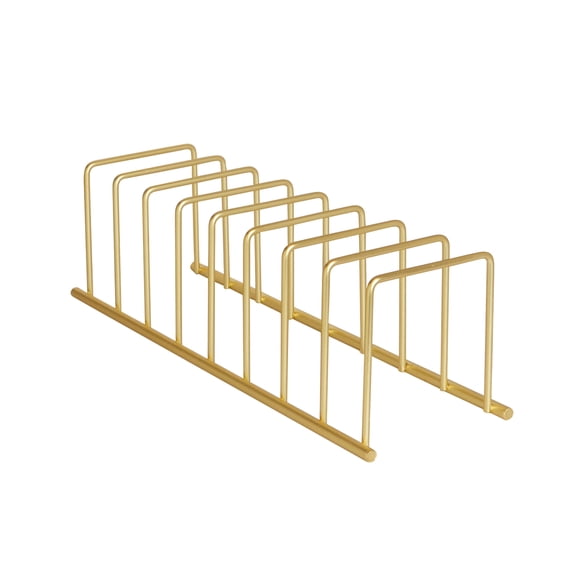 Spectrum Euro Kitchen Organizer 8-Slot for Cutting Boards and Plates, Steel, Gold